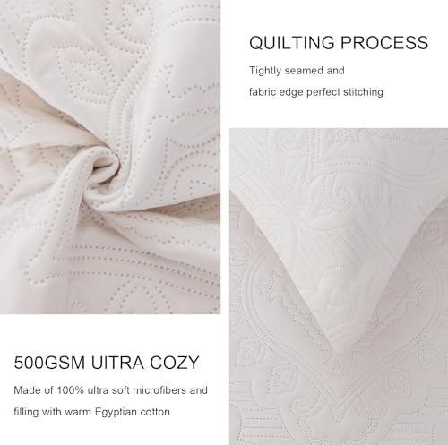 Feyocn 5-Piece Daybed Bedding Set - White Geometric Print
