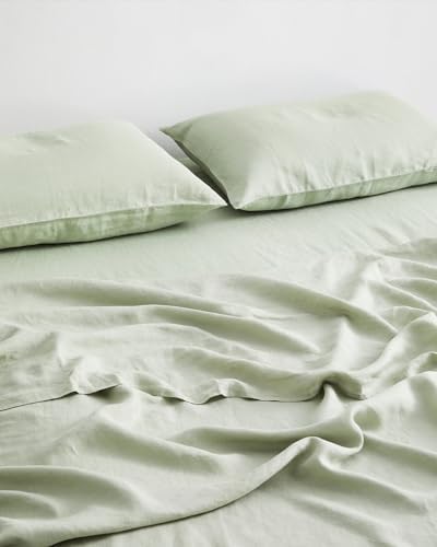 Bed Threads Linen Fitted Sheet Queen Sage