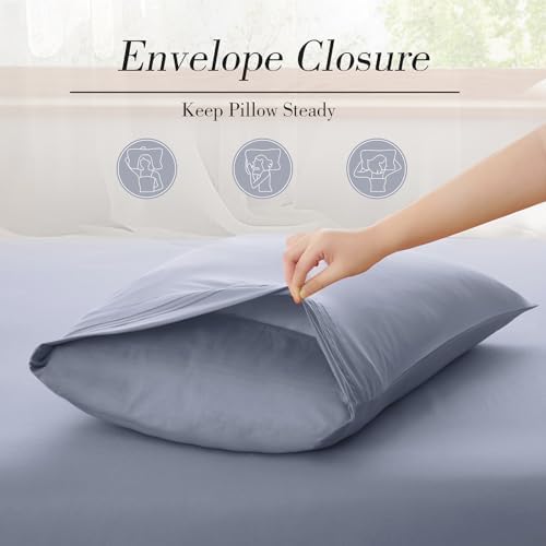 Aormenzy Extra Deep Cal King Sheets Set - 4 Piece Silver Grey