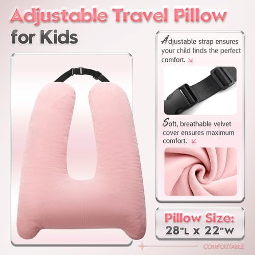 MAGIC ELEPHANT Travel Pillow for Kids and Adults Pink 1