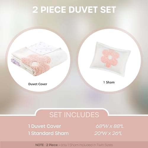 Urban Habitat Kids Twin Duvet Cover Set with Polka Dot Reverse 1