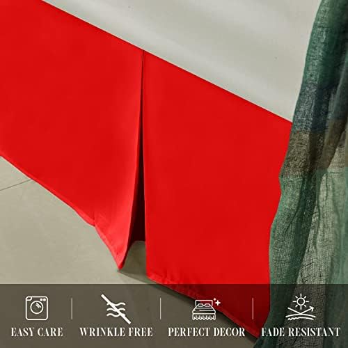 Elegant Comfort Queen Bed Skirt - 1500D Microfiber Valentine Red
