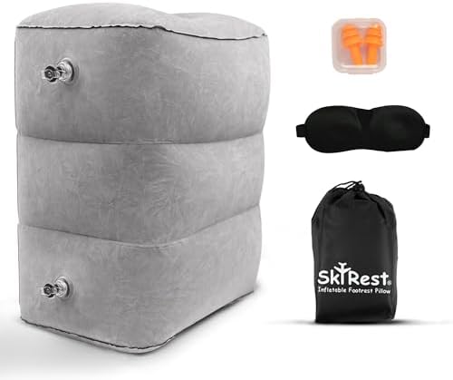 Skyrest Inflatable Foot Rest Pillow - Adjustable Leg Support for Travel