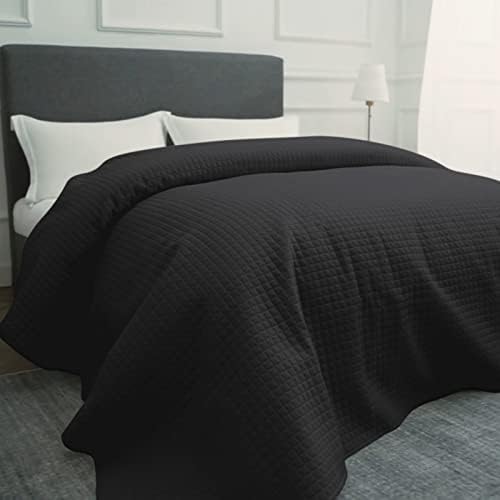 HollyHOME Luxury Checkered Bedspread King Size