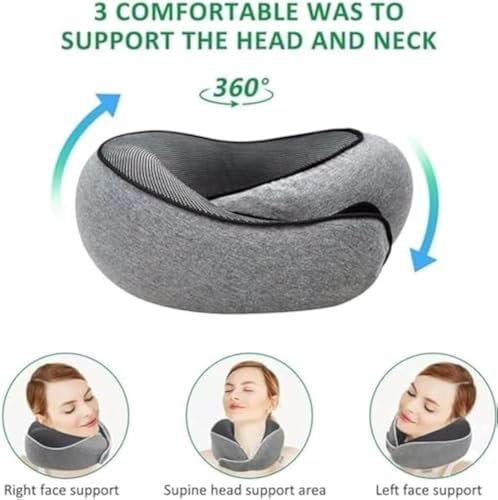 Qderbm Pilohug Travel Pillow - 360 Memory Foam Neck Support