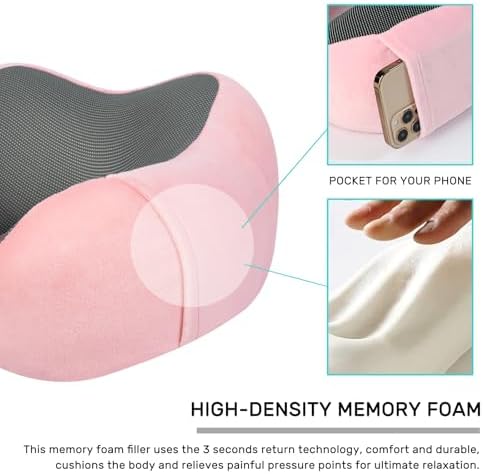 urnexttour 2 Pack Travel Neck Pillow with Memory Foam Support