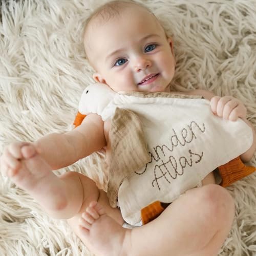 Custom Cotton Muslin Baby Blanket with Cute Goose Design