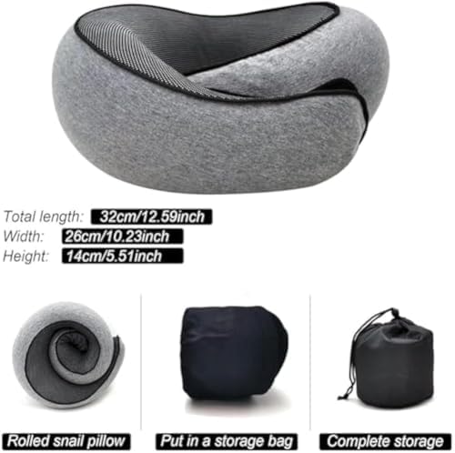Qderbm Pilohug Travel Pillow - 360 Memory Foam Neck Support