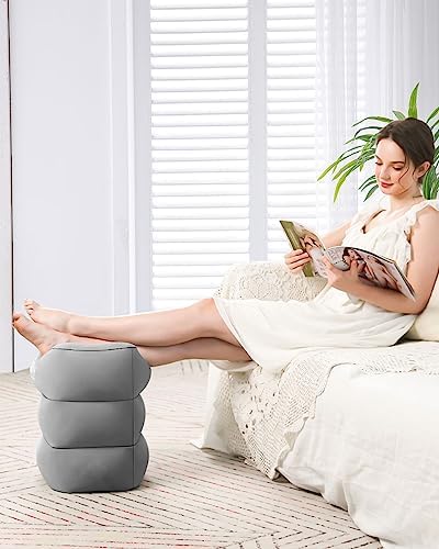 Inflatable Foot Rest for Air Travel Adjustable Height Leg Pillow