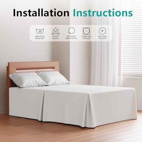 WVM Soft Quadruple Pleated Bed Skirt for Queen Bed