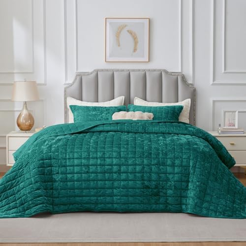 BEDELITE Velvet Quilt Set Queen Size