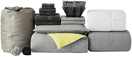 College Dorm Pack - Limelight YellowAlloy Gray Comforter Set