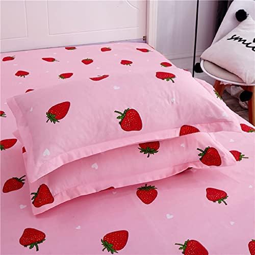 Feelyou Cute Strawberry Bed Sheet Set for Girls