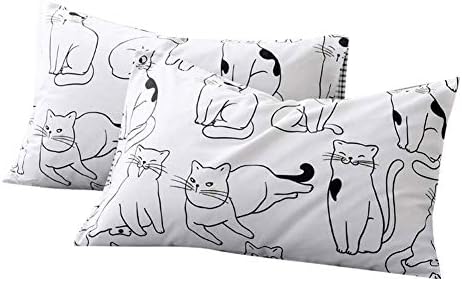 FenDie 20x26 Cotton Pillowcases Set of 2 Reversible Stars Design