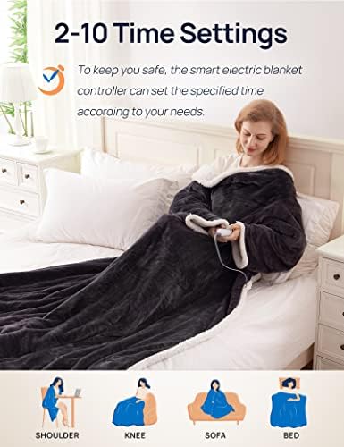 Westinghouse Heated Snuggle Throw Blanket with Sleeves and Foot Pocket 1