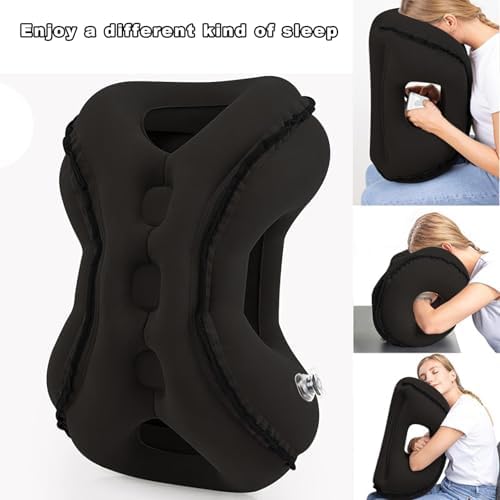 Inflatable Travel Pillow with Eye Mask and Earplugs