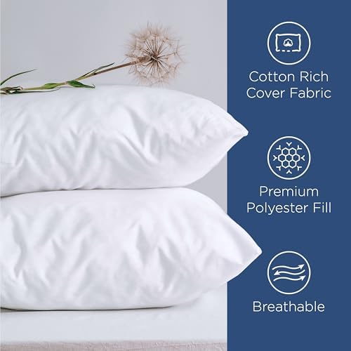 Martex 2-Pack Standard Bed Pillows - Queen Size Hotel Luxury