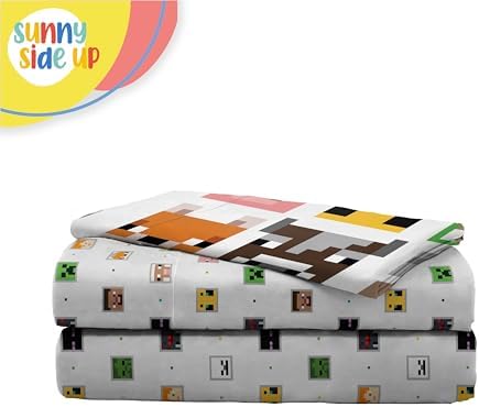 Sunny Side Up Minecraft Creeper Animals Twin Sheet Set 3 Piece