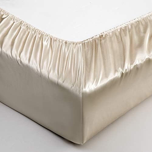 P Pothuiny Satin Fitted Sheet King Size Taupe
