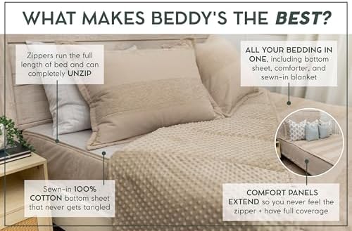Beddys All in One Zipper Bedding Set for Kids and Adults