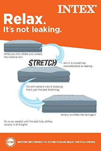 Intex 22in Queen Dura-Beam Deluxe Inflatable Air Mattress with Built-in Pump