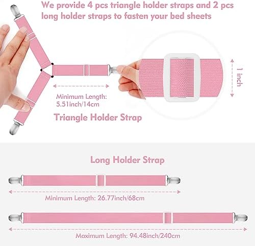 Eiruseed Sheet Holder Straps 42 Pcs Pink