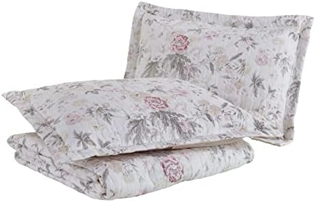 Laura Ashley Queen Quilt Set - Reversible Cotton with Shams