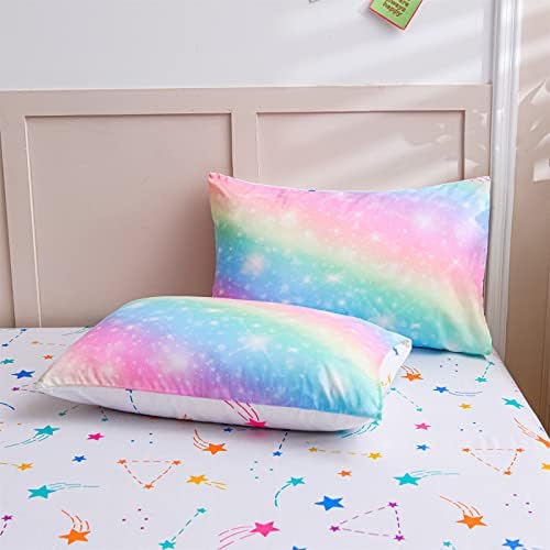 A Nice Night 6Pcs Gradient Glitter Comforter Set for Girls