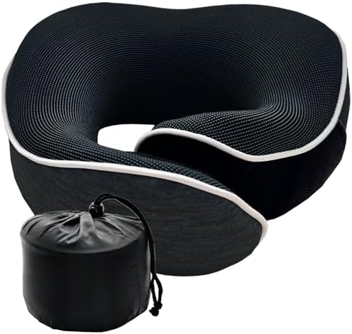 Pixxis Neck Travel Pillow Memory Foam for Airplane Home Use
