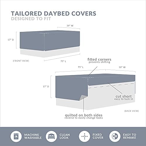 Madison Park Daybed Cover Set 75x39 Medallion Blue 6 Piece