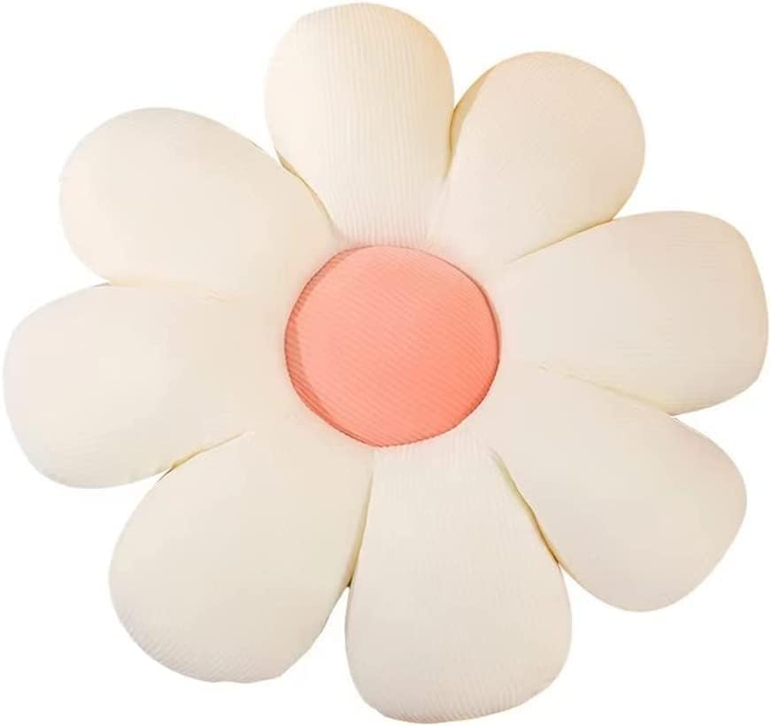 Soft Plush Flower Throw Pillow 20 White Cute Room Decor