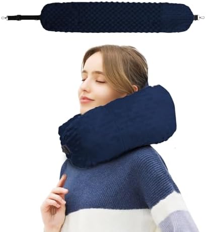 Stuffable Travel Pillow with Storage Bag - Dark Blue