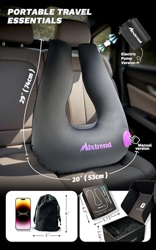Mixtrend Travel Pillow Inflatable for Kids Adults Neck Head Support