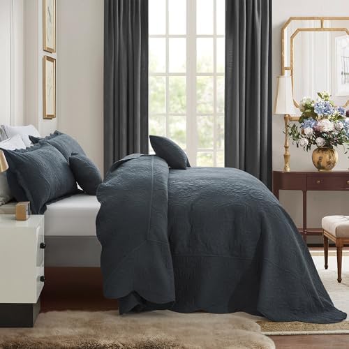 Blythease Oversized King Bedspread Set 5 Piece Paisley Pattern Reversible Lightweight