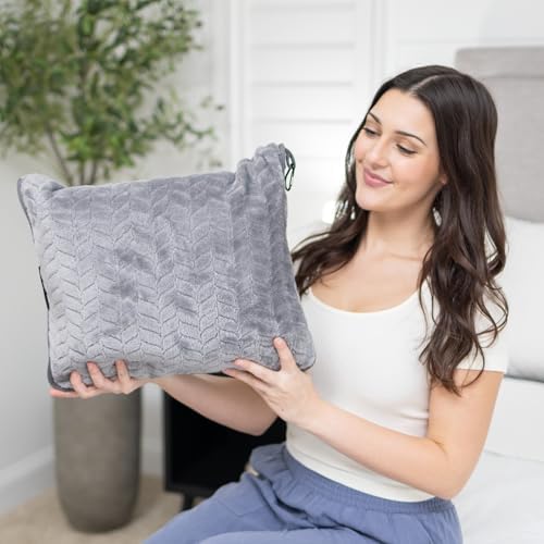 Proglobe Travel Blanket and Pillow - Ultra Soft Fleece for Airplane Car Camping