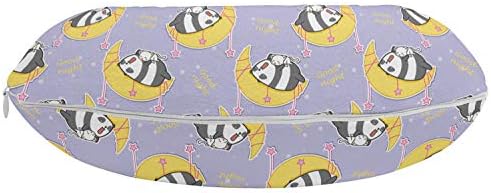 Ambesonne Saying Travel Pillow with Lazy Cat and Panda Design 12 Mustard Purple