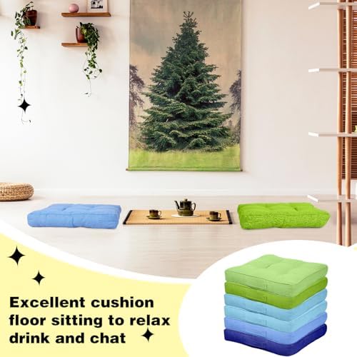 Gerrii 12 Piece Rainbow Floor Cushion Set with Handles