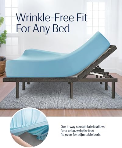 REST Evercool Fitted Sheet King Size Light Blue 15 Deep 1
