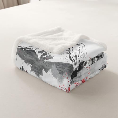 Erosebridal Japanese Ukiyo Throw Blanket - 50x60 Inches