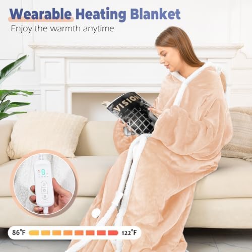 Dueelala Wearable Heated Blanket with 8 Heat Settings