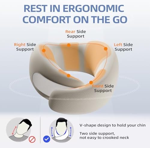 EVERY THINK Travel Pillow with 360 Support and Detachable Strap