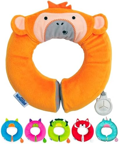 Trunki Kids Travel Neck Pillow with Chin Rest Mylo Monkey Orange