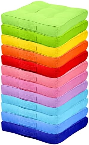 Gerrii 12 Piece Rainbow Floor Cushion Set with Handles