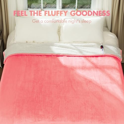 VELLUBAM Heated Blanket 72 x 84 Pink