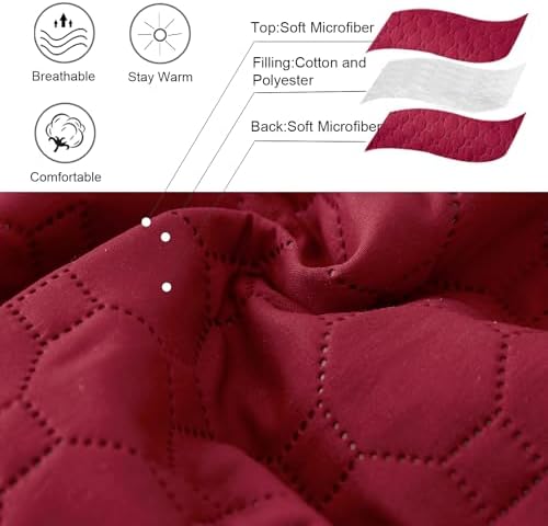 Hailea 3-Piece Burgundy Daybed Cover Set Twin Size