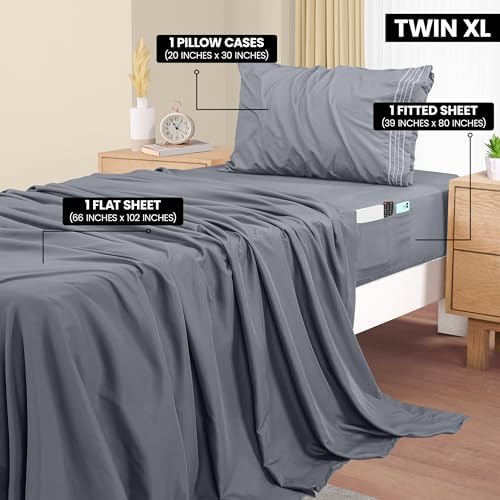 Utopia Bedding Twin XL Sheet Set - Grey