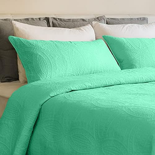 Mezzati Bedspread Set Carnival Aqua - QueenFull 3-Piece