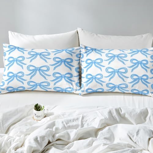 Erosebridal Girls Bow Sheet Set Blue Fantasy Full Size