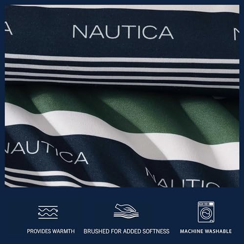 Nautica Full Comforter Set with Matching Sham and Throw Pillows