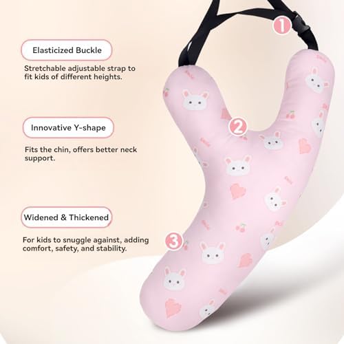 Y-Shape Car Headrest Pillow for Kids Bunny Design